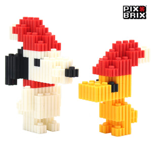 PixBrix 3D - Como hacer a Snoopy y Woodstock Navideño con Pixel Block